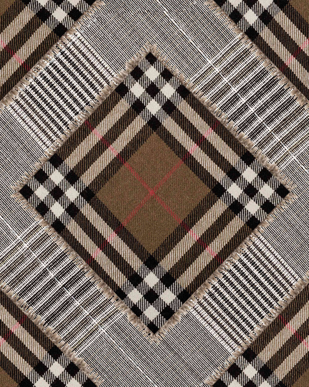 Checkered Patchwork Mid Brown wallpaper by Mind the Gap (WP20390), swatch