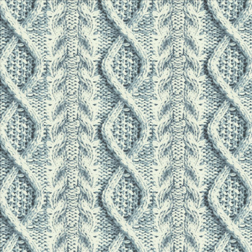 Cable Knit Indigo by Kasmir Designer Fabric 1458 100% Cotton
 CHINA </p><p>Repeat: Horizontal: 7 inches and Vertical: 4 2/8 inches 57 - Swanky Fabrics -