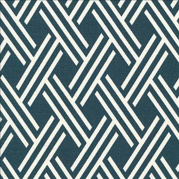 Canton Trellis Cerulean by Kasmir Designer Fabric 5072 100% Cotton PAKISTAN 15,000 Wyzenbeek Double Rubs H: 3 inches, V: 5 1/8 inches 54 - 55 - Swanky Fabrics - Kasmir