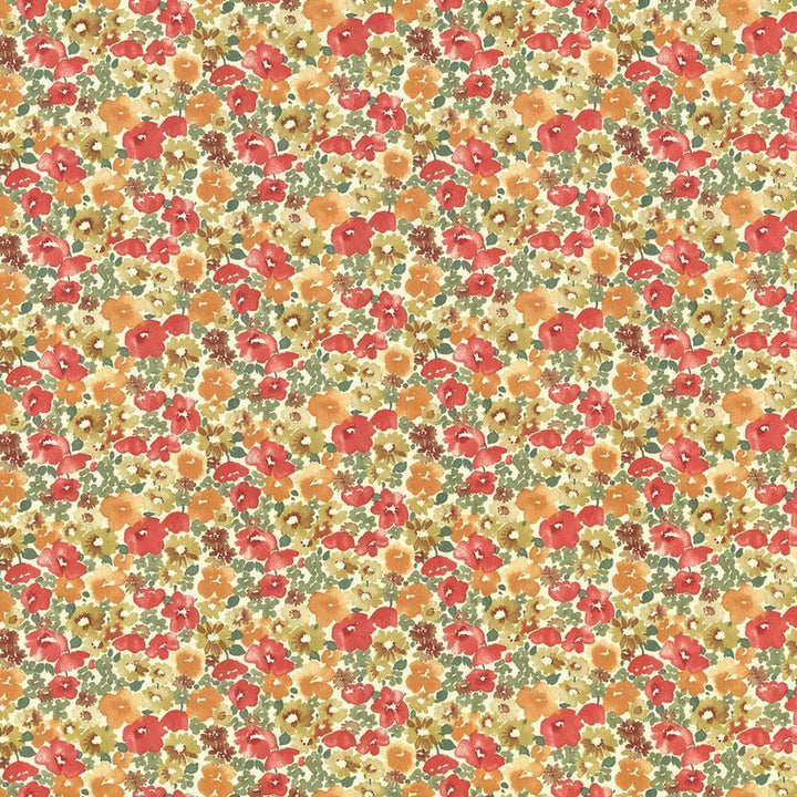 Carillon Garden Poppy by Kasmir Designer Fabric 5064 100% Cotton
 USA </p><p>Repeat: Horizontal: 18 inches and Vertical: 9 inches 54 - Swanky Fabrics -