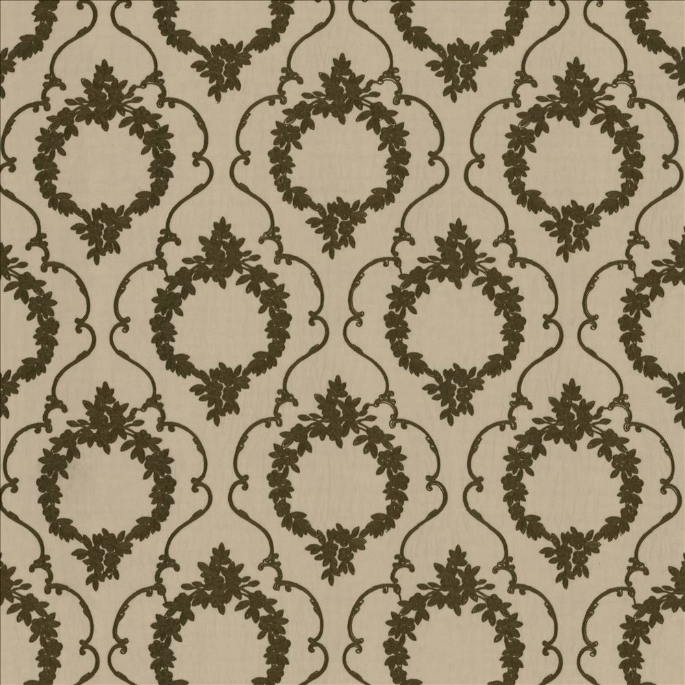Carlotta Gray by Kasmir Designer Fabric 1444 100% Polyester
Embroidery
100% Polyester
 CHINA </p><p>Repeat: Horizontal: 11 6/8 inches and Vertical: 16 2/8 inches 101 - 110 - Swanky Fabrics -