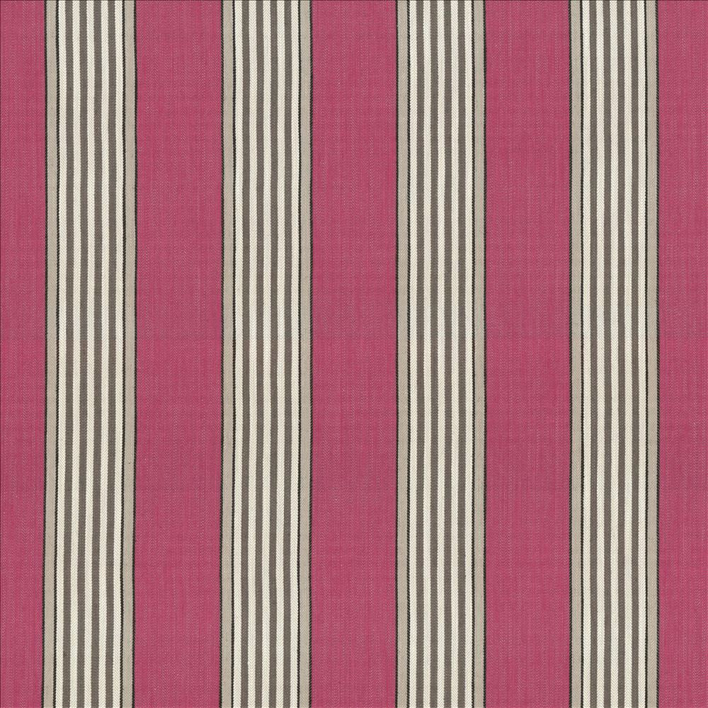 Carnegie Stripe Berry  by Kasmir Designer Fabric 1446 42% Viscose
40% Polyester
18% Linen
 CHINA 30,000 Martindale Cycles Horizontal: 7 inches and Vertical: N/A 57  - Swanky Fabrics -