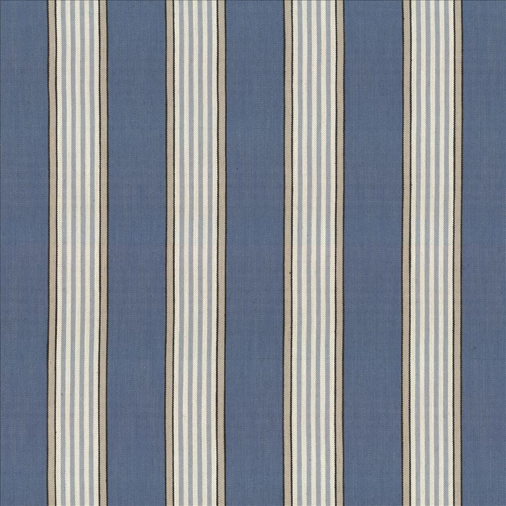 Carnegie Stripe Indigo by Kasmir Designer Fabric 1446 42% Viscose
40% Polyester
18% Linen
 CHINA </p><p>Repeat: Horizontal: 7 inches and Vertical: N/A 57 - Swanky Fabrics -