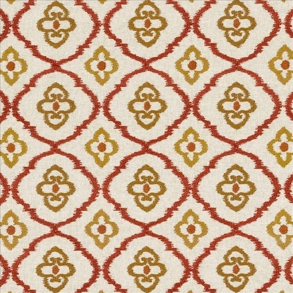 Catania Russet by Kasmir Designer Fabric See sample 75% Viscose
25% Linen
 INDIA 25,000 Wyzenbeek Double Rubs </p><p>Repeat: Horizontal: 9 7/8 inches and Vertical: 9 4/8 inches 54 - Swanky Fabrics -