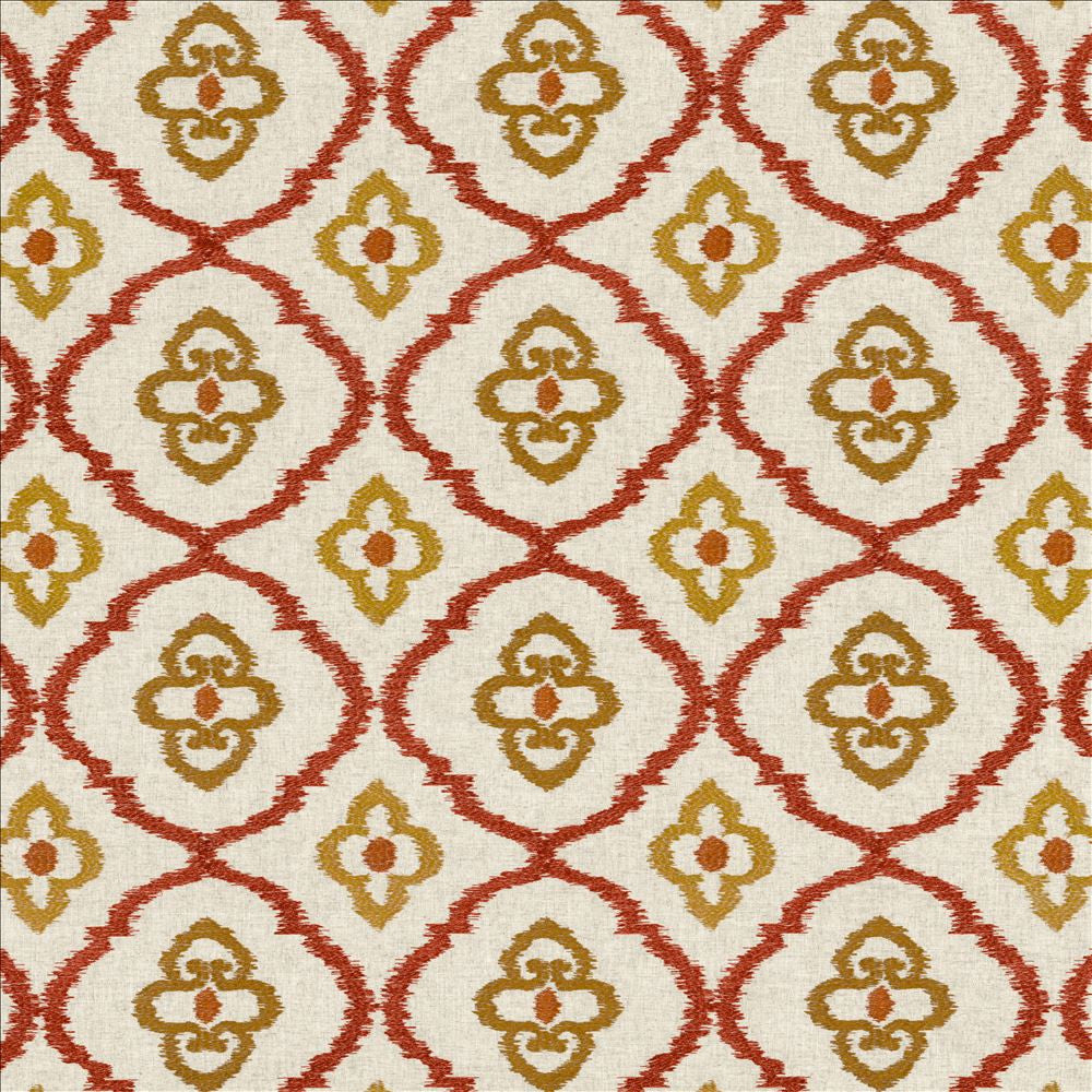 Catania Russet by Kasmir Designer Fabric 1450 75% Viscose
25% Linen
 INDIA </p><p>Repeat: Horizontal: 9 7/8 inches and Vertical: 9 4/8 inches 54 - Swanky Fabrics -