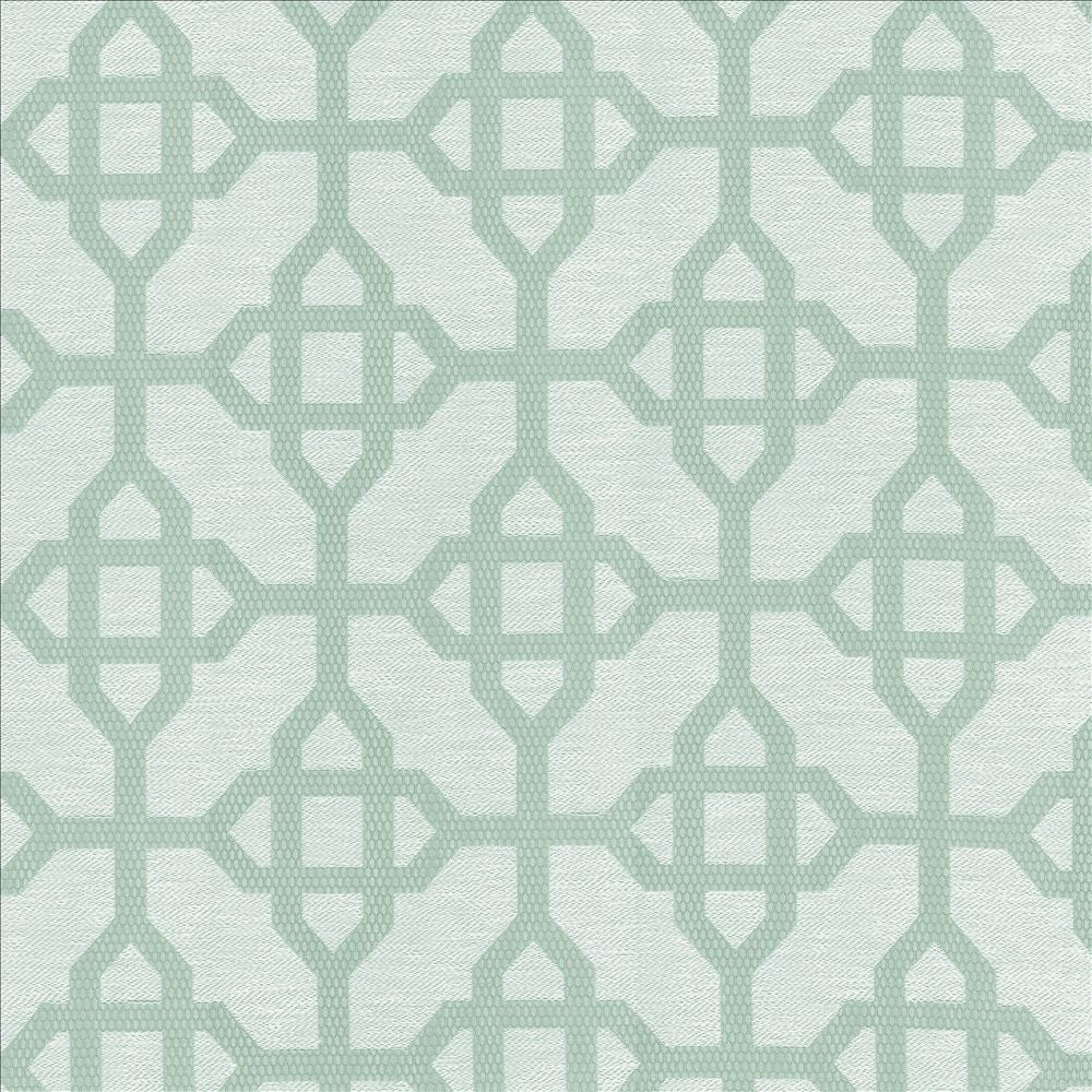 Cavetto Aqua by Kasmir Designer Fabric See sample 66% Polyester
34% Cotton
 INDIA 50,000 Wyzenbeek Double Rubs </p><p>Repeat: Horizontal: 6 6/8 inches and Vertical: 7 inches 54 - Swanky Fabrics -