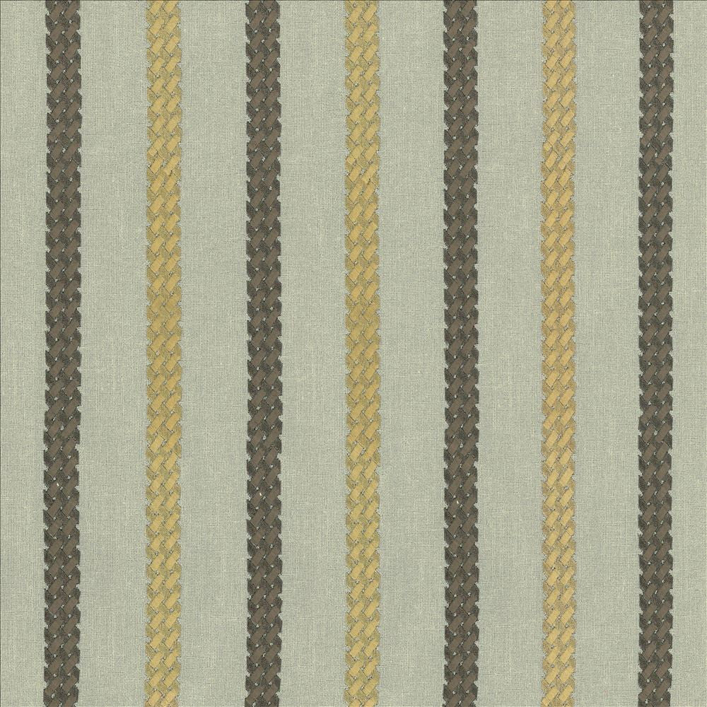 Celtic Stripe Porcelain by Kasmir Designer Fabric 1443 100% Polyester
Embroidery
100% Rayon
 INDIA 25,000 Wyzenbeek Double Rubs </p><p>Repeat: Horizontal: 4 2/8 inches and Vertical: 4/8 inches 51 - Swanky Fabrics -