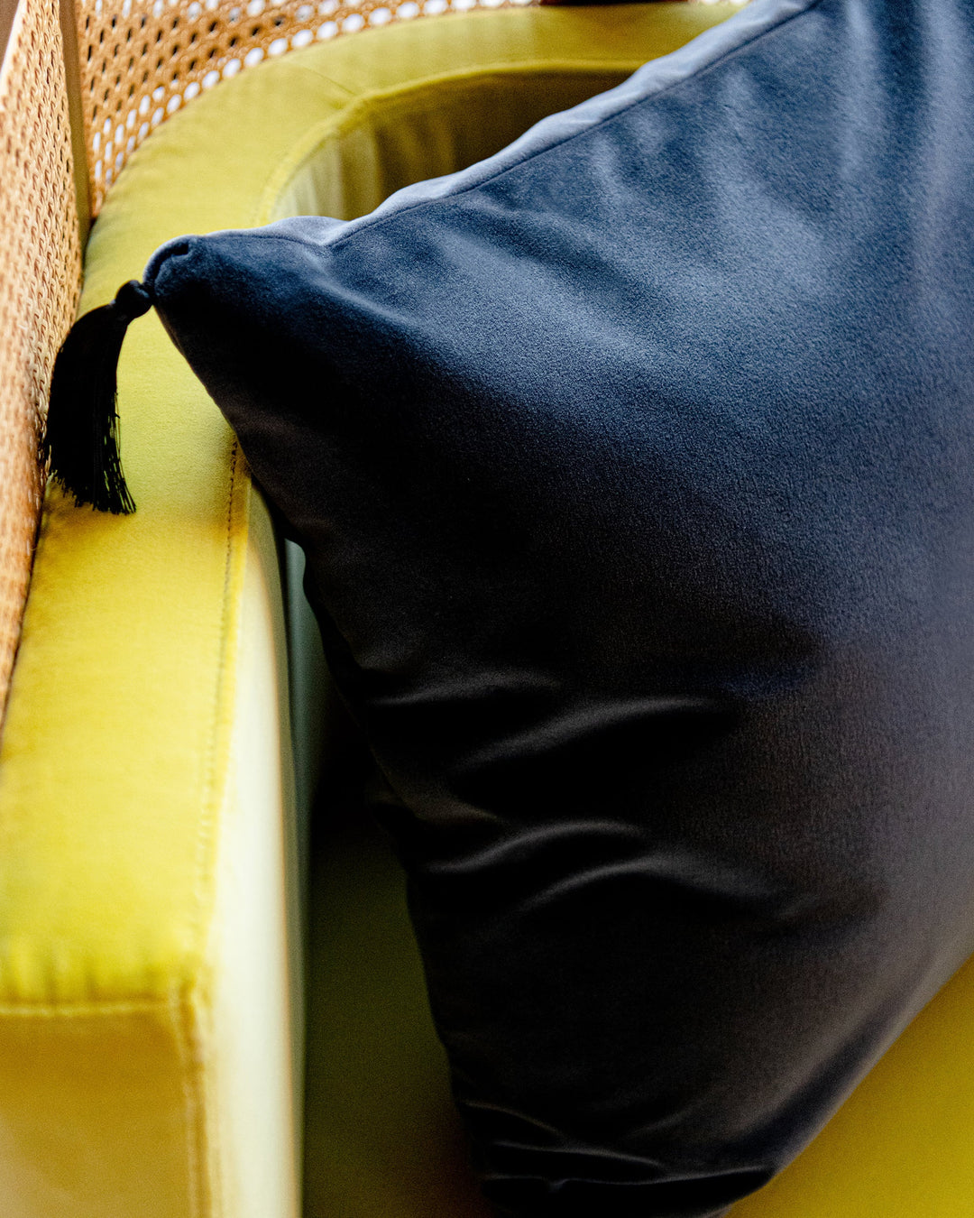 Charcoal cotton velvet fabric by Mind the Gap (FB00152), view 3