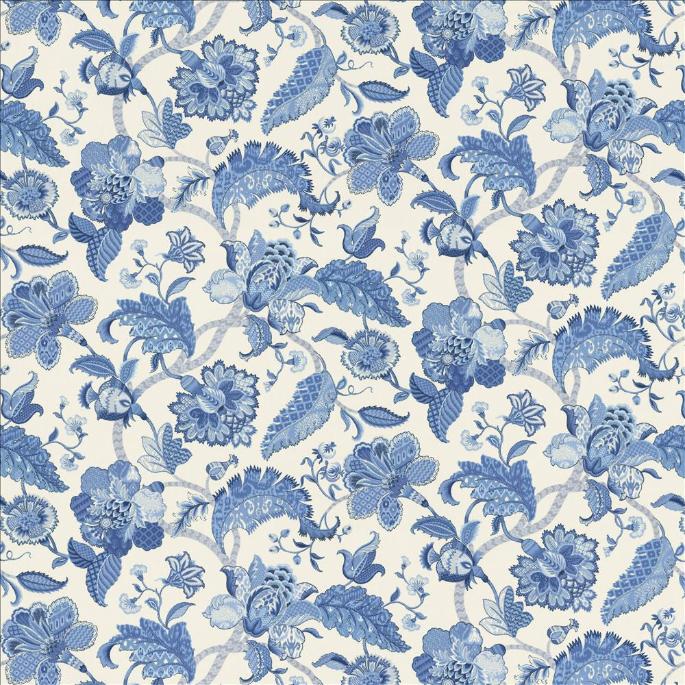 Chelsea Floral Marina by Kasmir Designer Fabric 1467 100% Cotton
 USA 15,000 Wyzenbeek Double Rubs </p><p>Repeat: Horizontal: 54 inches and Vertical: 26 6/8 inches 54 - Swanky Fabrics -