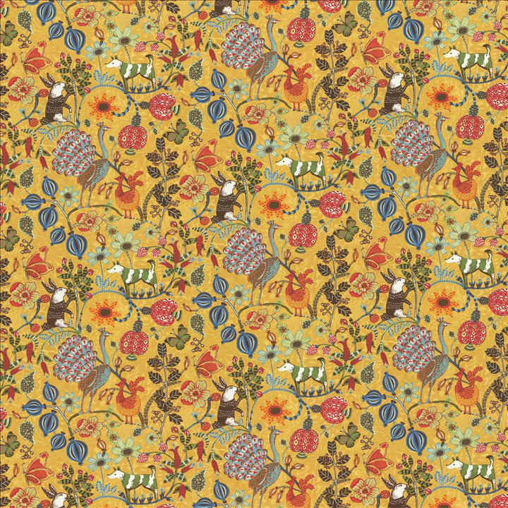 Chessford Gold by Kasmir Designer Fabric 1468 100% Cotton
 INDIA </p><p>Repeat: Horizontal: 27 3/8 inches and Vertical: 16 5/8 inches 54 - Swanky Fabrics -