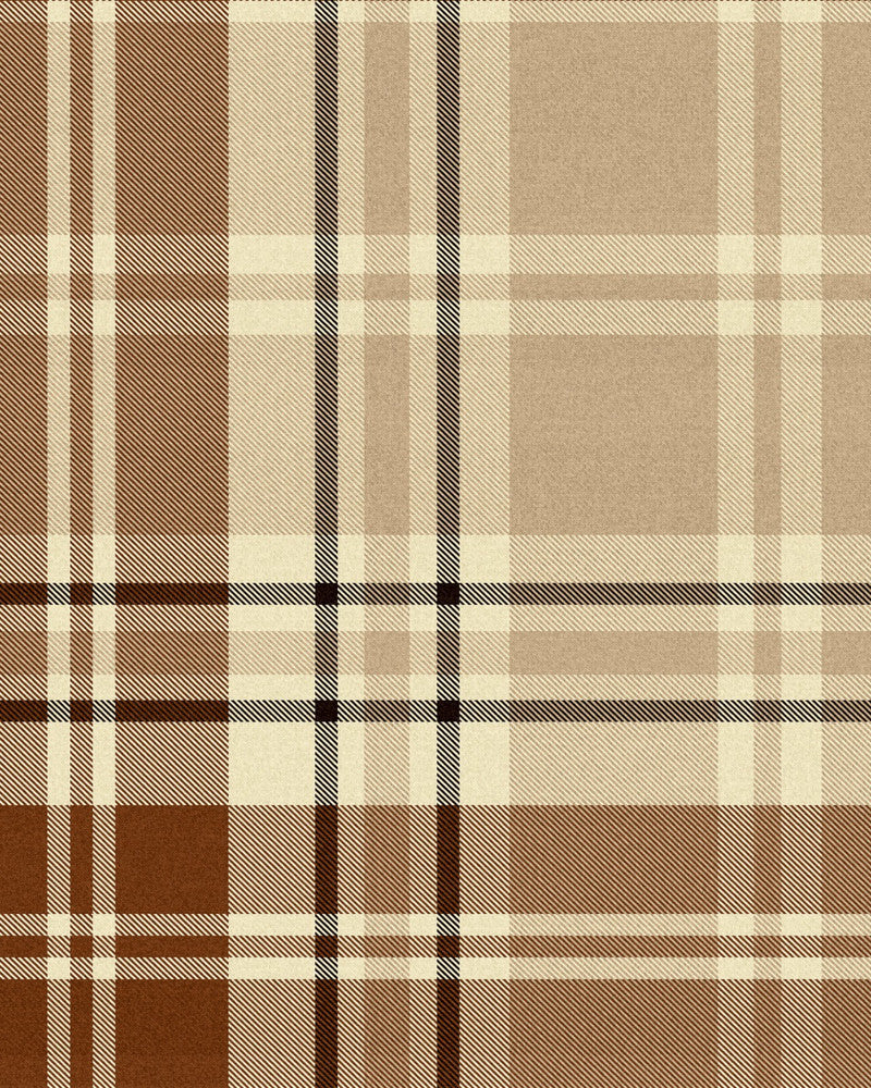 Chesterfield Plaid Cappuccino Wallpaper by Mind the Gap Designer Wallpaper WOODSTOCK '69 LIFESTYLE COLLECTION Satin Matte Made in Europe Paste the wall 1 roll x 20.5 x 10.9 yards - Swanky Fabrics -
