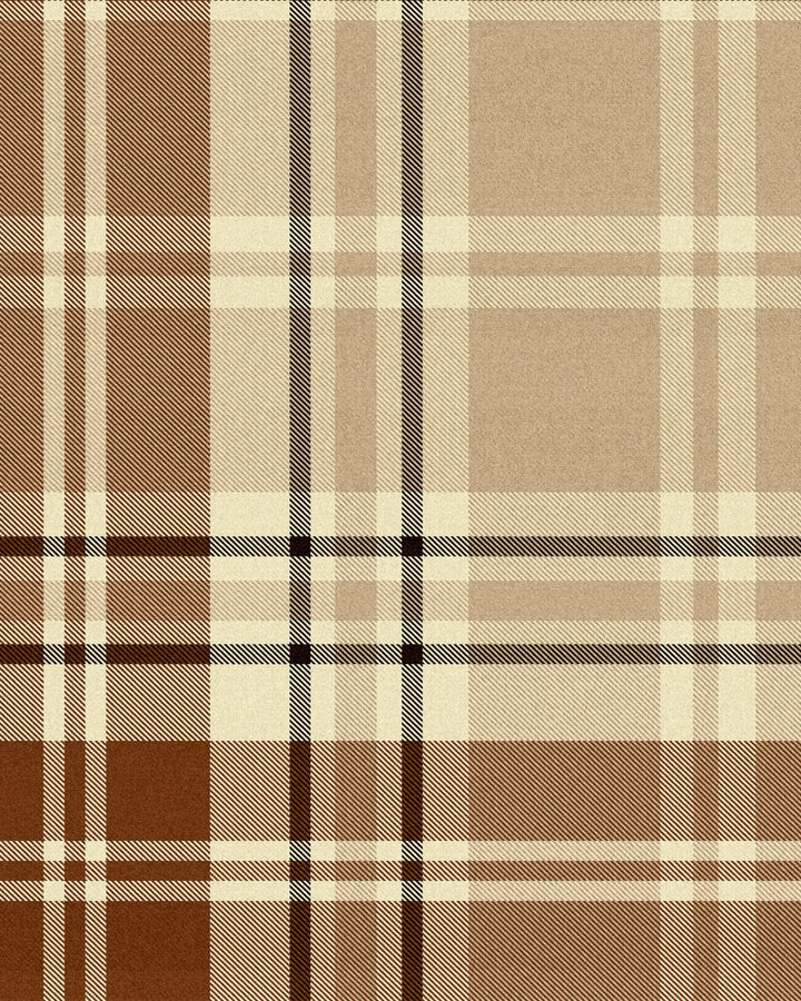 Mind The Gap Wallpaper CHESTERFIELD PLAID Cappuccino Wallpaper (WP30080) | WP30080 | WOODSTOCK '69 LIFESTYLE COLLECTION | 1 roll x 20.5 x 393.7 in | 0.52m / 20.5in | 10m / 393.7in | 5.20mp | 50cm / 19.6in | Brown, Taupe | Satin Matte | Paste the wall | 1-roll in a box | Fabric Carolina | https://www.fabriccarolina.com/