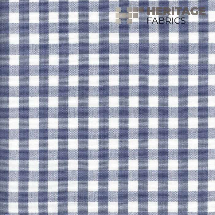 Chester French Blue by Heritage Designer Fabric - 100% Cotton India 9,000 Horizontal: 0.75" and Vertical: 0.75" 54" - Swanky Fabrics -