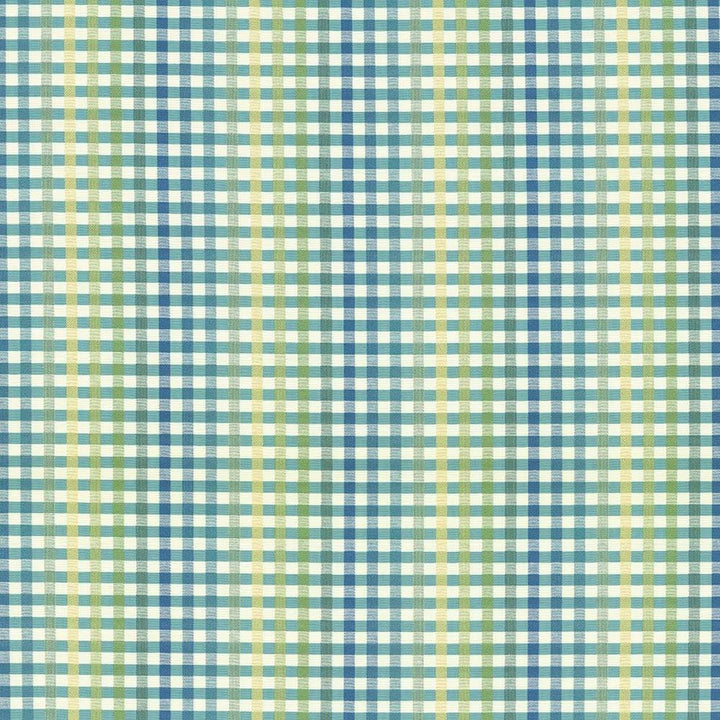 Chloe Check Cabana Blue by Kasmir Designer Fabric 5073 55% Cotton 45% Polyester TAIWAN 25,000 Wyzenbeek Double Rubs Horizontal: 13 4/8 inches and Vertical: 1 inches 54 - Swanky Fabrics -