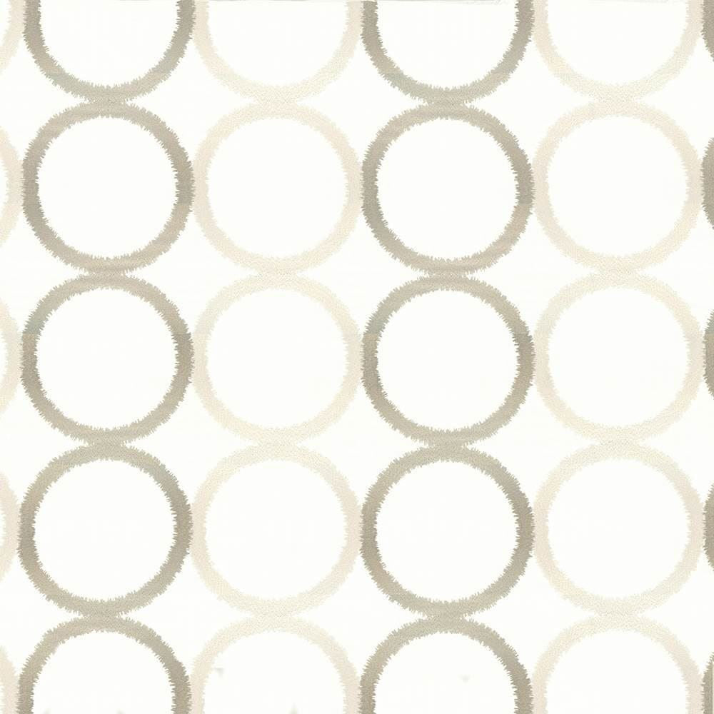Circle Around Oyster by Kasmir Designer Fabric 1433 75% Polyester 25% Viscose Embroidery 100% Viscose INDIA Not Tested Horizontal: 18 3/8 inches and Vertical: 9 4/8 inches 51 - Swanky Fabrics -
