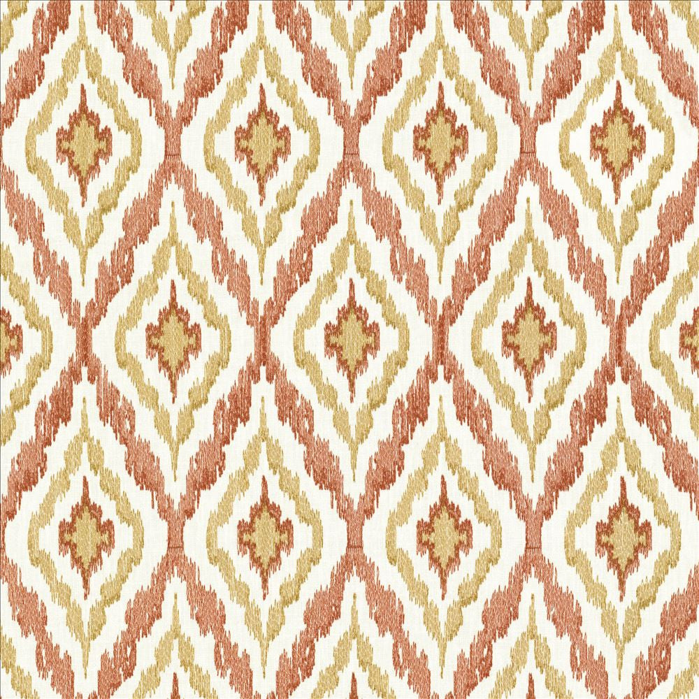 City Dreams Coral by Kasmir Designer Fabric 1450 73% Polyester 27% Cotton INDIA 30,000 Wyzenbeek Double Rubs Horizontal: 4 2/8 inches and Vertical: 9 2/8 inches 54 - Swanky Fabrics -