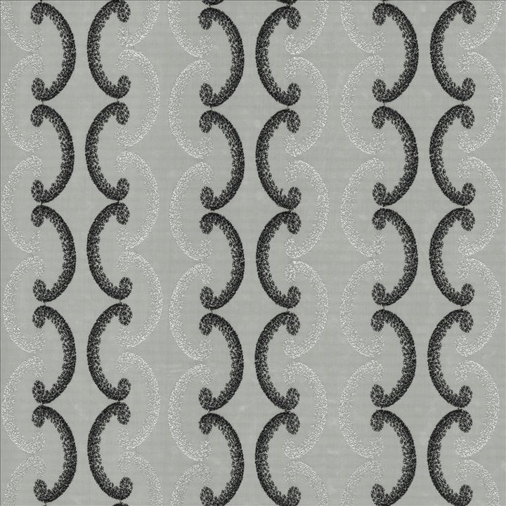 City Rhythm Thunderstorm by Kasmir Designer Fabric 5077 100% Polyester Embroidery 100% Polyester CHINA Not Tested Horizontal: 11 inches and Vertical: 6 inches 116 - Swanky Fabrics -