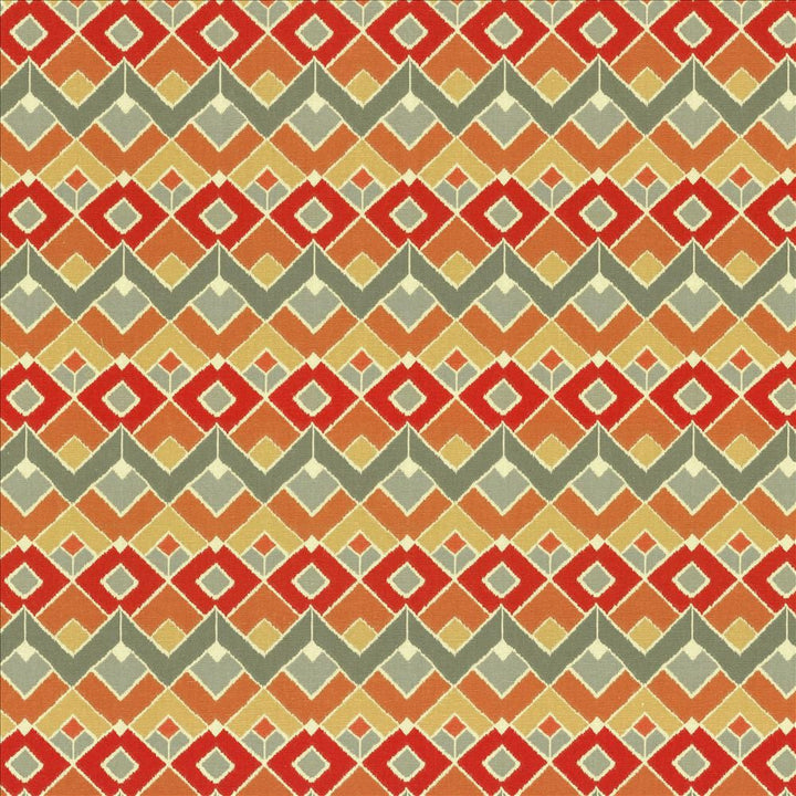 Clooney Blaze by Kasmir Designer Fabric 5086 100% Cotton
 TURKMENISTAN </p><p>Repeat: Horizontal: 2 4/8 inches and Vertical: 4 4/8 inches 54 - 55 - Swanky Fabrics -