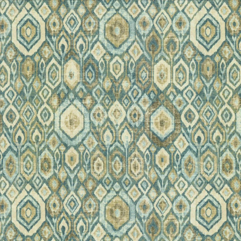 Contemplation Teal by Kasmir Designer Fabric 5145 100% Polyester CHINA 15,000 Wyzenbeek Double Rubs Horizontal: 6 2/8 inches and Vertical: 13 inches 55 - Swanky Fabrics -