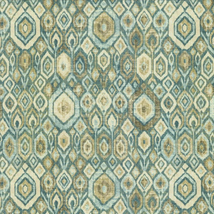 Contemplation Teal by Kasmir Designer Fabric 5145 100% Polyester
 CHINA 15,000 Wyzenbeek Double Rubs </p><p>Repeat: Horizontal: 6 2/8 inches and Vertical: 13 inches 55 - Swanky Fabrics -