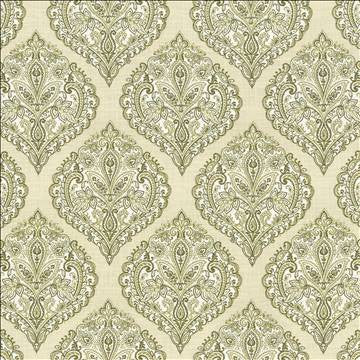 Copa Damask Moss by Kasmir Designer Fabric 5065 55% Linen 45% Rayon CHINA 15,000 Wyzenbeek Double Rubs H: 14 3/8 inches, V: 14 5/8 inches 54 - 55 - Swanky Fabrics - Kasmir