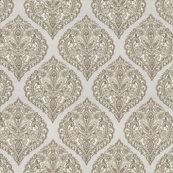 Copa Damask Smoke by Kasmir Designer Fabric 5062 55% Linen
45% Rayon
 CHINA </p><p>Repeat: Horizontal: 14 3/8 inches and Vertical: 14 5/8 inches 54 - 55 - Swanky Fabrics -