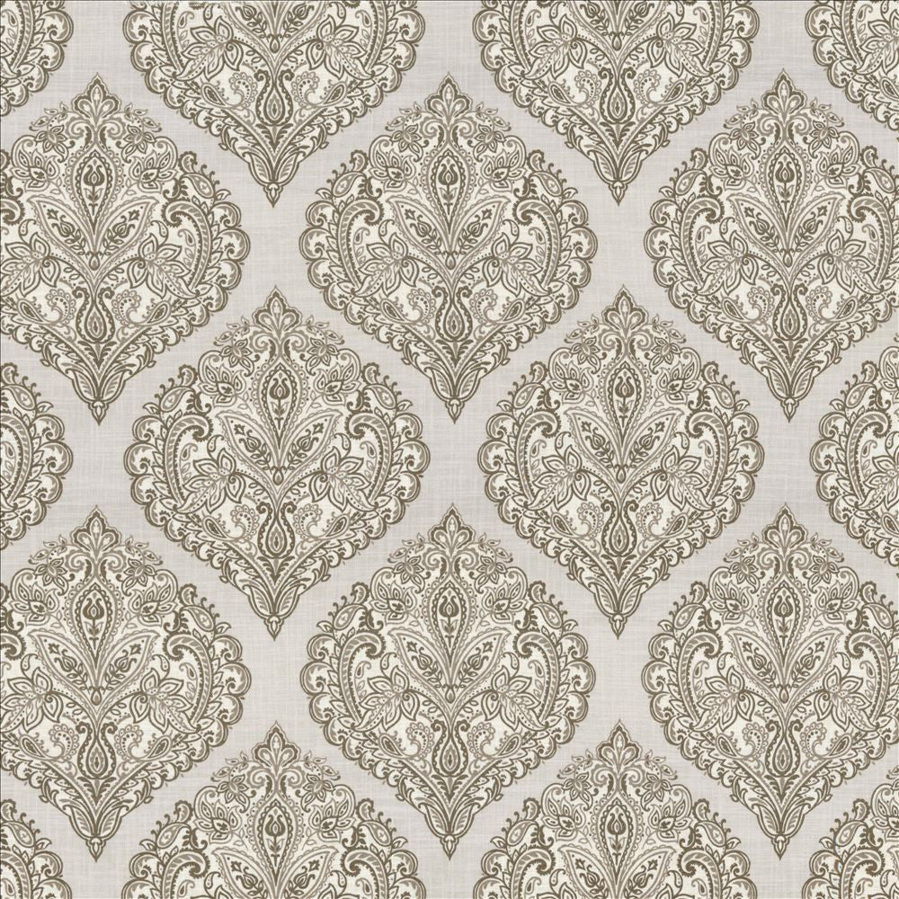 Copa Damask Smoke by Kasmir Designer Fabric 5062 55% Linen 45% Rayon CHINA 15,000 Wyzenbeek Double Rubs Horizontal: 14 3/8 inches and Vertical: 14 5/8 inches 54 - 55 - Swanky Fabrics -
