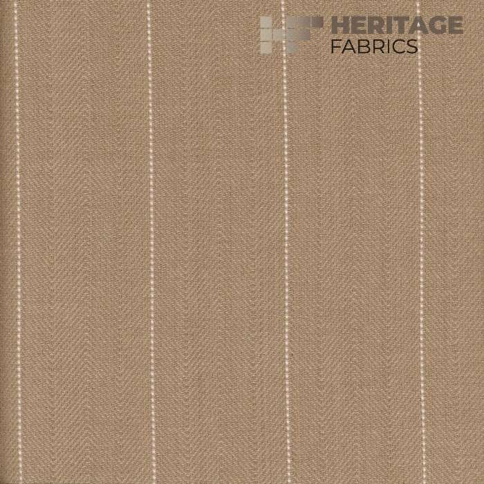 Copley Stripe Oatmeal by Heritage Fabric - 100% Cotton India 15,000 Horizontal: 2.3" and Vertical: N/A 54" - Fabric Carolina -