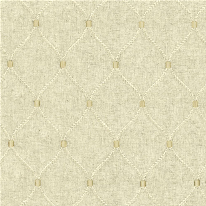 Corset Flax by Kasmir Designer Fabric 1450 70% Rayon 30% Linen INDIA 51,000 Wyzenbeek Double Rubs Horizontal: 4 2/8 inches and Vertical: 6 2/8 inches 54 - Swanky Fabrics -