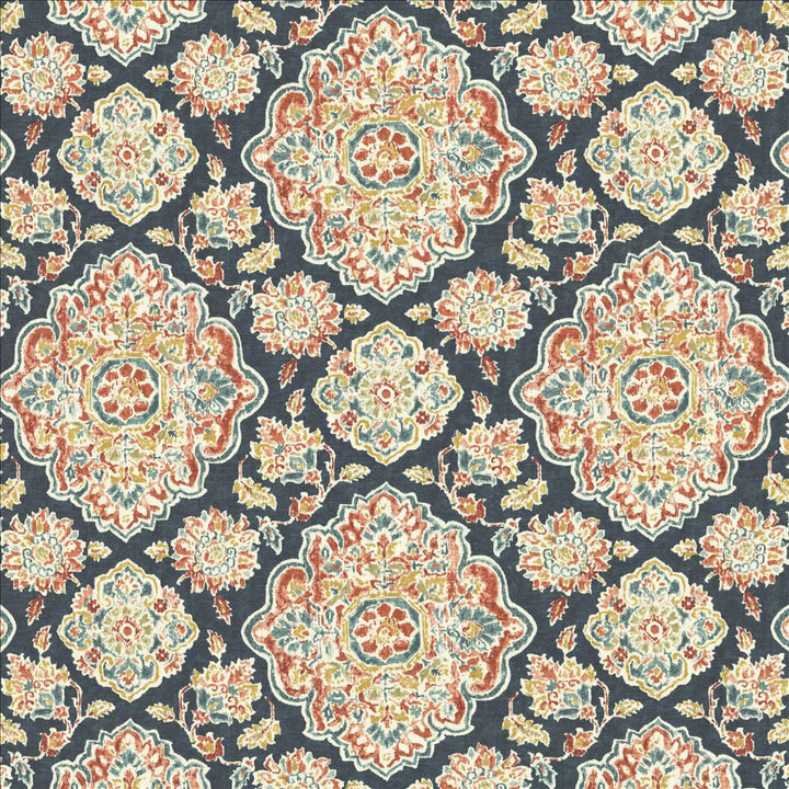 Cowan Court Blue by Kasmir Designer Fabric 1458 70% Viscose
30% Linen
 SPAIN 30,000 Wyzenbeek Double Rubs </p><p>Repeat: Horizontal: 27 inches and Vertical: 27 inches 54 - Swanky Fabrics -