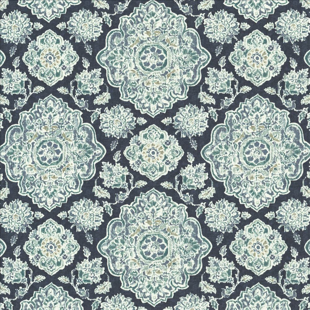 Cowan Court Indigo by Kasmir Designer Fabric See sample 70% Viscose
30% Linen
 SPAIN 30,000 Wyzenbeek Double Rubs </p><p>Repeat: Horizontal: 27 inches and Vertical: 27 inches 54 - Swanky Fabrics -