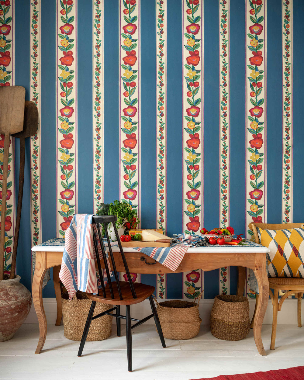 DAINTY FLOWERING Azure Wallpaper (WP20938) by Mind The Gap | WP20938 | TRANSYLVANIAN RHAPSODY | 1 roll x 52 x 900 cm / 20.47 x 354.33 in | 0.52m / 20.5in | 9m / 354in | 4.68sqm / 50sq ft | L70xm / L27.5in | Blue, Green, Red | Non-woven Textured | Paste the wall | 1 roll in a box | Fabric Carolina | https://www.fabriccarolina.com/