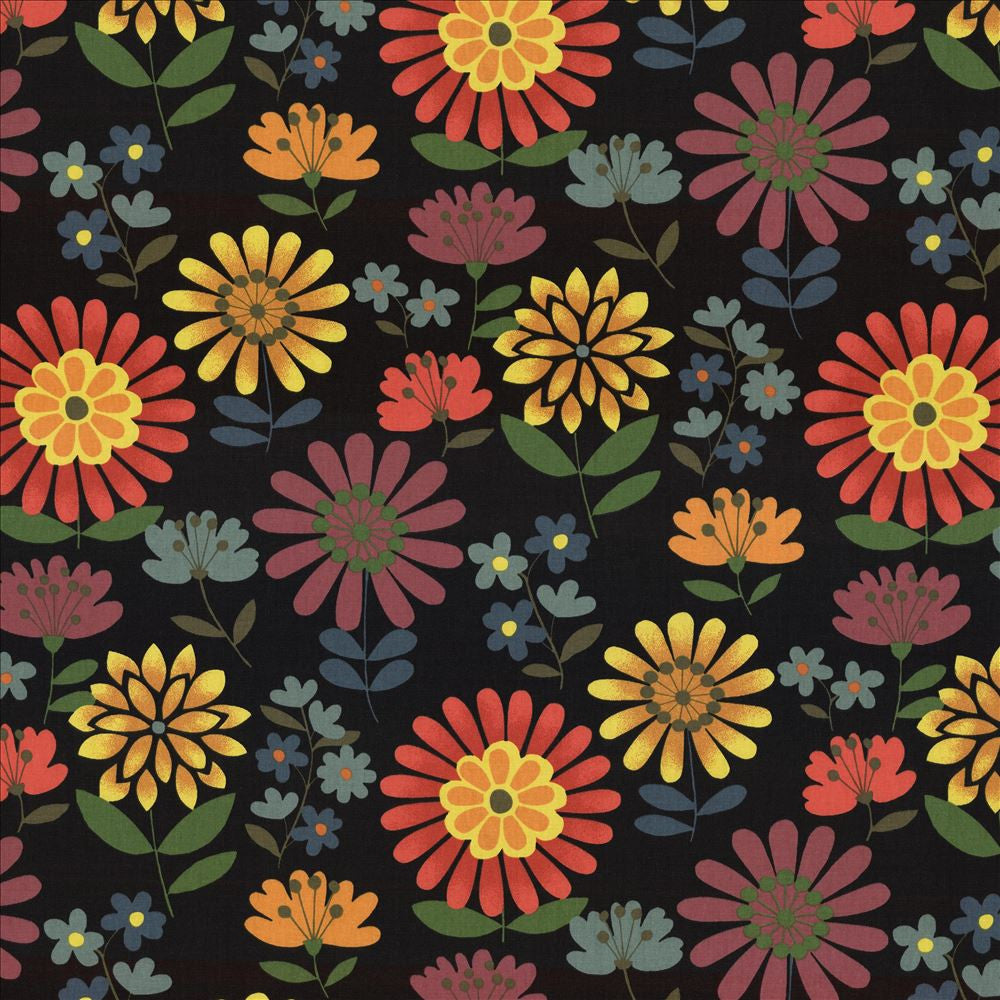 Daisy Daze Fiesta by Kasmir Designer Fabric 5078 100% Cotton TURKMENISTAN 12,000 Wyzenbeek Double Rubs Horizontal: 27 inches and Vertical: 25 2/8 inches 54 - 55 - Swanky Fabrics -