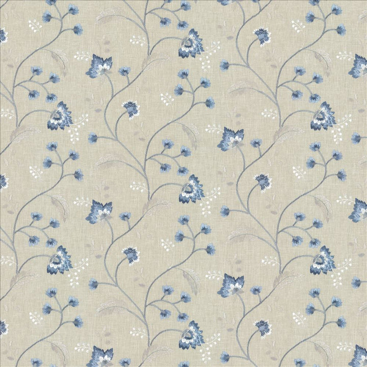 Dandy Floral Cornflower by Kasmir Designer Fabric 1467 52% Cotton
48% Polyester
 INDIA 30,000 Wyzenbeek Double Rubs </p><p>Repeat: Horizontal: 17 2/8 inches and Vertical: 8 7/8 inches 52 - Swanky Fabrics -