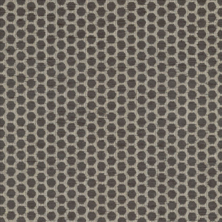 Delightful Dots Charcoal by Kasmir Designer Fabric 1438 42% Acrylic 33% Polyester 25% Cotton TURKEY 31,000 Martindale Cycles Horizontal: 1 inches and Vertical: 5/8 inches 54 - Swanky Fabrics -