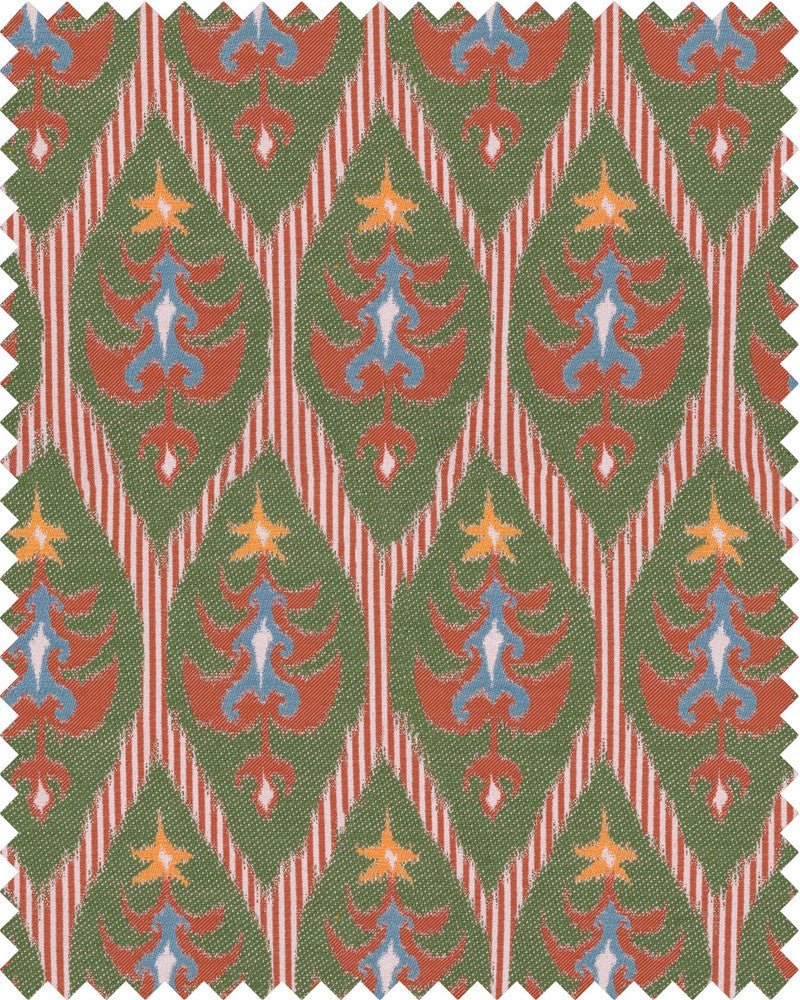 Mind The Gap Fabric DER TANNENBAUM Woven Fabric (FB00108) | FB00108 | TYROL APRES-SKI HOME COLLECTION | Blue, Green, Red, Yellow | Fabric Carolina | https://www.fabriccarolina.com/