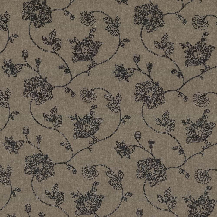 Devon Garden Granite  by Kasmir Designer Fabric 1433 57% Polyester
28% Cotton
15% Linen
Embroidery
100% Cotton
 INDIA Not Tested Horizontal: 17 2/8 inches and Vertical: 12 4/8 inches 51  - Swanky Fabrics -