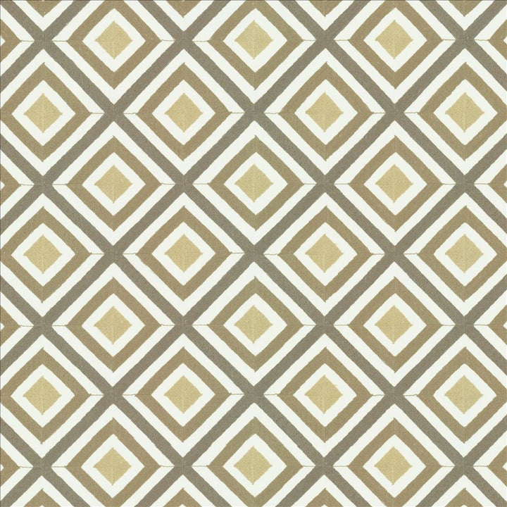 Diamond Lattice Metallic  by Kasmir Designer Fabric 1457 52% Cotton
48% Polyester
 INDIA 30,000 Wyzenbeek Double Rubs Horizontal: 4 5/8 inches and Vertical: 4 5/8 inches 54  - Swanky Fabrics -