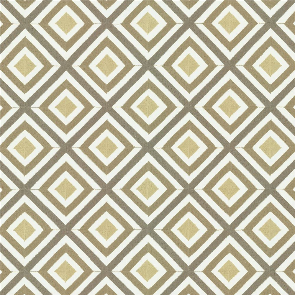 Diamond Lattice Metallic by Kasmir Designer Fabric 1457 52% Cotton
48% Polyester
 INDIA 30,000 Wyzenbeek Double Rubs </p><p>Repeat: Horizontal: 4 5/8 inches and Vertical: 4 5/8 inches 52 - Swanky Fabrics -