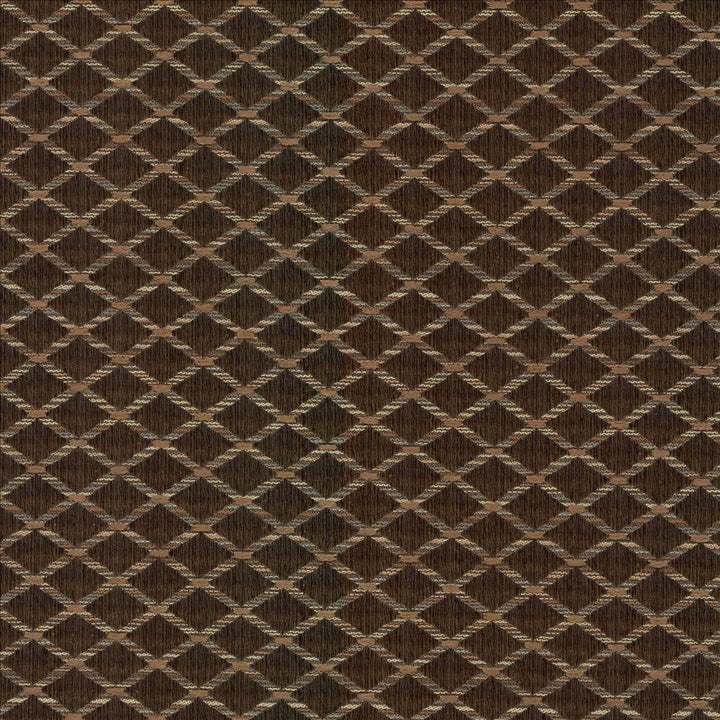 Diamonside Chocolate by Kasmir Designer Fabric 5084 55% Polyester 45% Rayon CHINA 25,000 Wyzenbeek Double Rubs Horizontal: 1 2/8 inches and Vertical: 4/8 inches 55 - Swanky Fabrics -