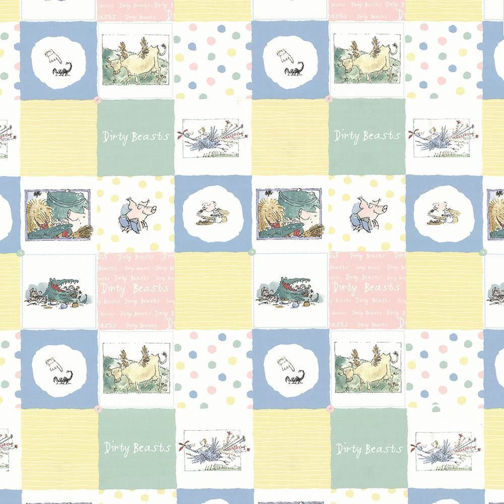 Dirty Beasts Pat Pastel by Kasmir Designer Fabric 1445 100% Cotton
 TURKEY Not Tested </p><p>Repeat: Horizontal: 18 1/8 inches and Vertical: 25 2/8 inches 55 - Swanky Fabrics -