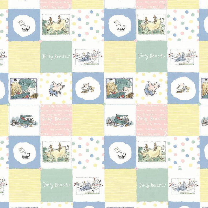 Dirty Beasts Pat Pastel  by Kasmir Designer Fabric 1445 100% Cotton
 TURKEY Not Tested Horizontal: 18 1/8 inches and Vertical: 25 2/8 inches 55  - Swanky Fabrics -