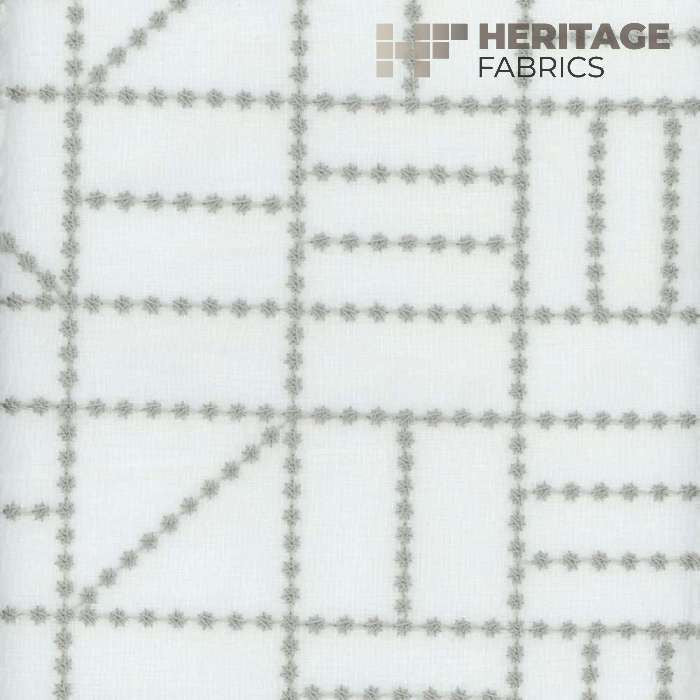 Dominoes Silver by Heritage Designer Fabric - 100% Polyester Turkey Horizontal: 13.5" and Vertical: 6.25" 54" - Swanky Fabrics -