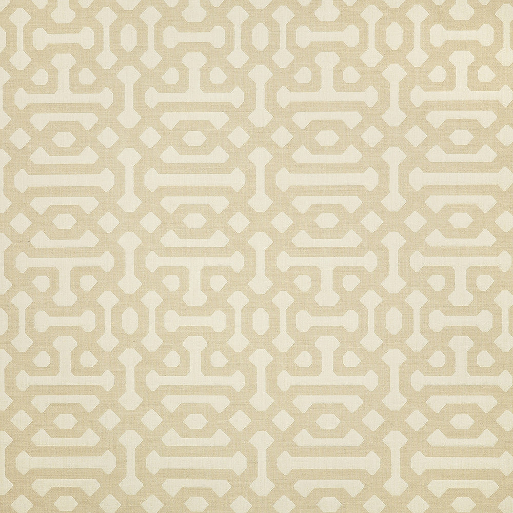 45991-0001 Fretwork Flax by Sunbrella Designer Fabric Sunbrella Elements - Decorative Sunbrella® Acrylic, Sunbrella® Polyester, Sunbrella® Non-Phthalate PVC USA or Imported 5-Year Horizontal: 7 in. and Vertical: 14.7 in. 54 in. - Swanky Fabrics -