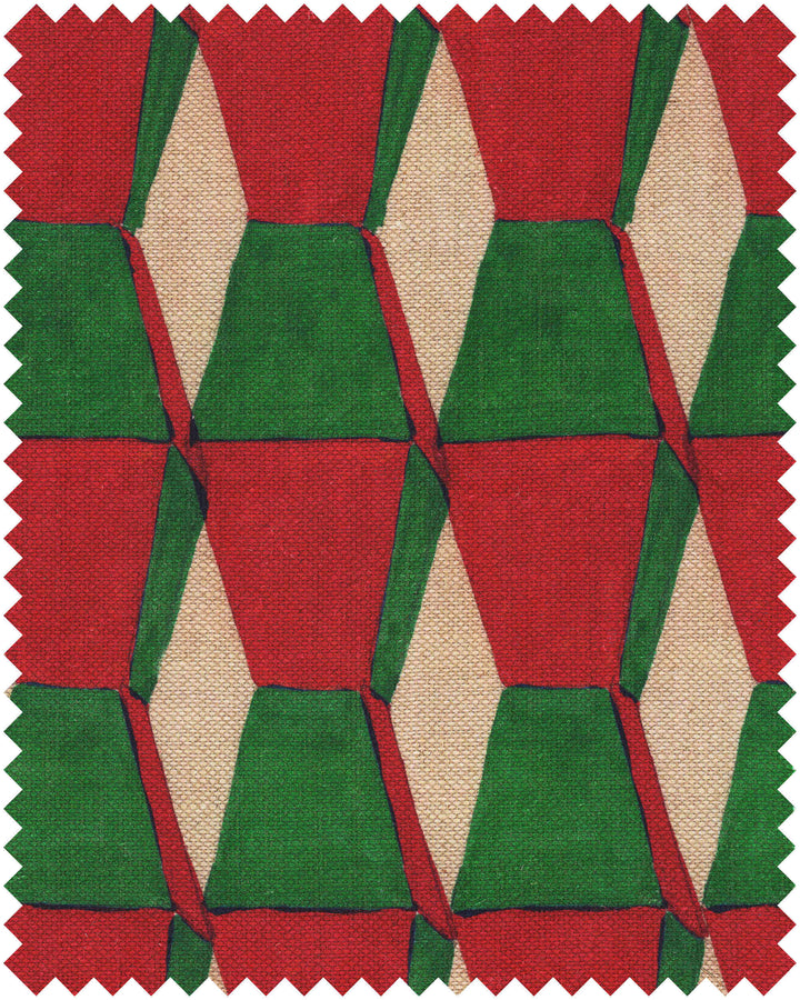 ENDLESS SCARLET Linen (FB00186) by Mind The Gap | FB00186 | TRANSYLVANIAN RHAPSODY | Taupe, Green, Red | Meter | 140(±5%)x100 | (W)46.8 x (L)67.5cm / (W)18.4 x (L)26.5 in | Stonewashed | 100% Linen | Fabric Carolina | https://www.fabriccarolina.com/