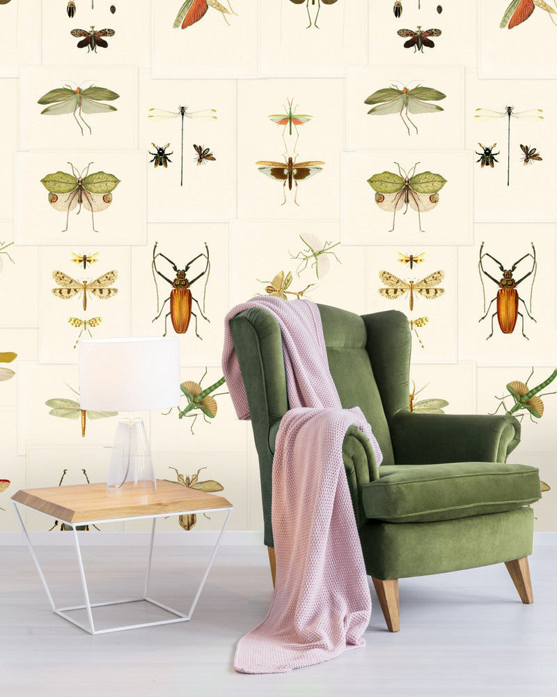 Mind The Gap Wallpaper ENTOMOLOGY Wallpaper (WP20233) | WP20233 | PREMIUM DESIGNER WALLPAPER COLLECTION | 3 rolls x 20.5 x 118.1 in | 0.52m / 20.5in | 3m / 118in | 4.65mp | 300cm / 118in | Brown, Green | Non-woven | Paste the wall | 3-rolls in a box | Fabric Carolina | https://www.fabriccarolina.com/