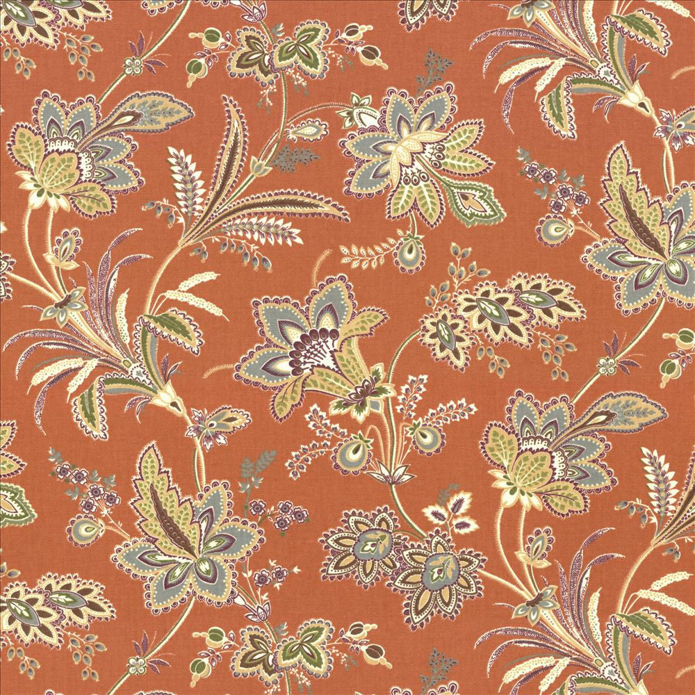Evanston Terracotta  by Kasmir Designer Fabric 5079 100% Cotton
 USA 15,000 Wyzenbeek Double Rubs Horizontal: 27 4/8 inches and Vertical: 18 inches 54  - Swanky Fabrics -