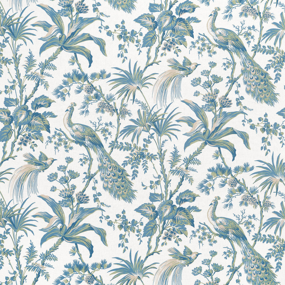 Peacock Toile Blue and Green AF57830 by Anna French Fabric Anna French Fabric Peacock Toile Blue and Green AF57830Fabric Bristol </p><p>Repeat: V: 35.50" (90.17 cm) 54.00" (137.16 cm) - Fabric Carolina -