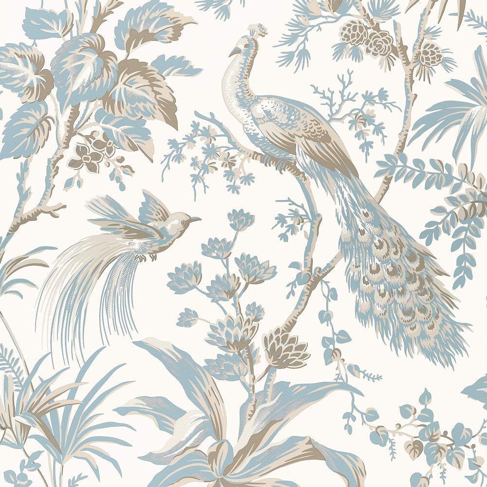 Peacock Toile Soft Blue and Beige AT57828 by Anna French Wallpaper Anna French Wallpaper Peacock Toile Soft Blue and Beige AT57828Wallpaper Bristol </p><p>Repeat: V: 36.00"(91.44 cm) 27.00"(68.58 cm) - Fabric Carolina -