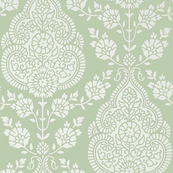 Balmuccia Damask Soft Green AT57867 by Anna French Wallpaper Anna French Wallpaper Balmuccia Damask Soft Green AT57867Wallpaper Bristol </p><p>Repeat: V: 21.00"(53.34 cm) 20.50"(52.07 cm) - Fabric Carolina -